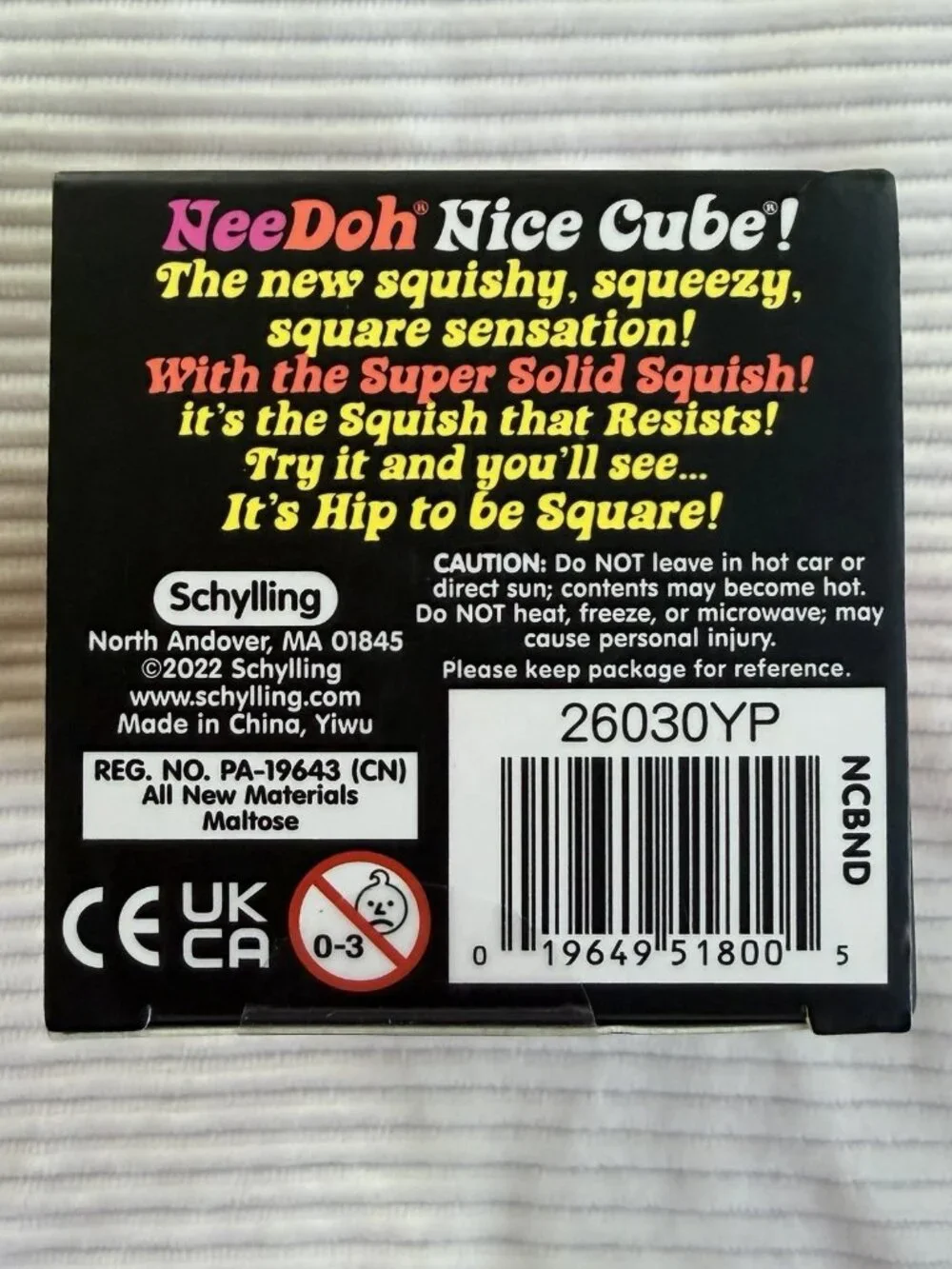 Schylling NeeDoh Nice Cube Super Solid Squish Sensory Fidget Toy